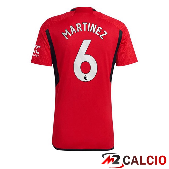 Maglie Calcio Manchester United (Martinez 6) Prima Rosso 2023/2024