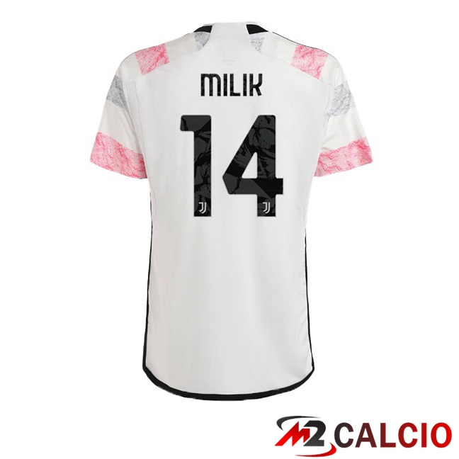 Maglie Calcio Juventus (MILIK 14) Seconda Bianco 2023/2024