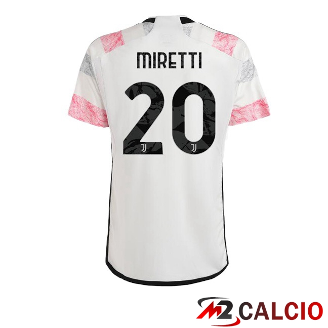 Maglie Calcio Juventus (MIRETTI 20) Seconda Bianco 2023/2024