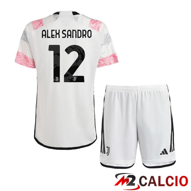 Maglie Calcio Juventus (ALEX SANDRO 12) Bambino Seconda Bianco 2023/2024