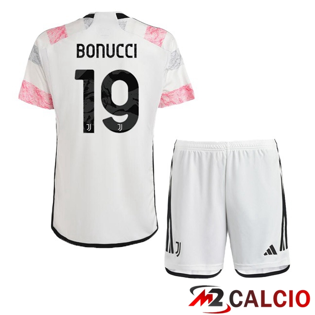 Maglie Calcio Juventus (BONUCCI 19) Bambino Seconda Bianco 2023/2024