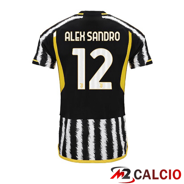 Maglie Calcio Juventus (ALEX SANDRO 12) Prima Nero Bianco 2023/2024