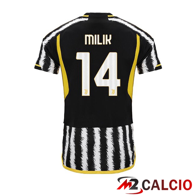 Maglie Calcio Juventus (MILIK 14) Prima Nero Bianco 2023/2024