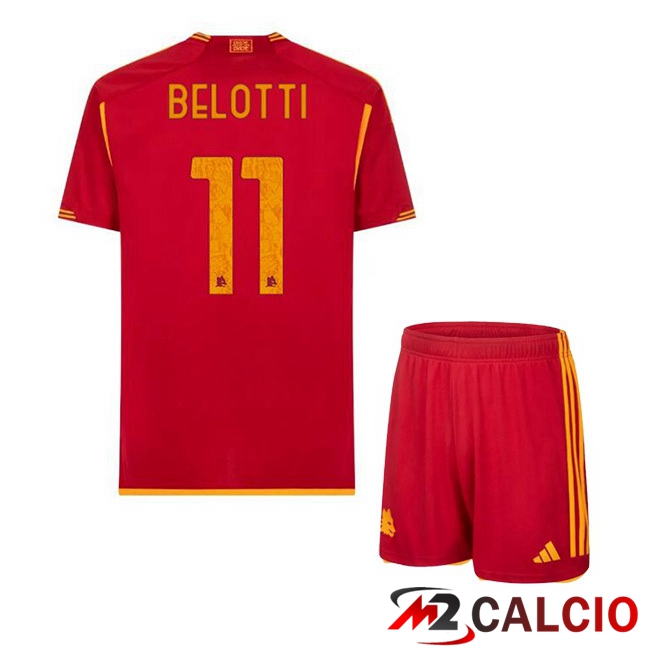 Maglie Calcio AS Roma (BELOTTI 11) Bambino Prima Rosso 2023/2024