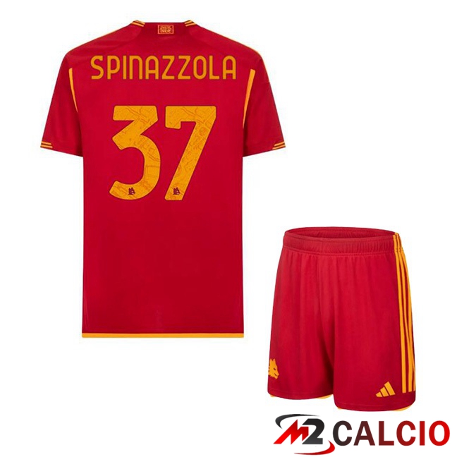 Maglie Calcio AS Roma (SPINAZZOLA 37) Bambino Prima Rosso 2023/2024