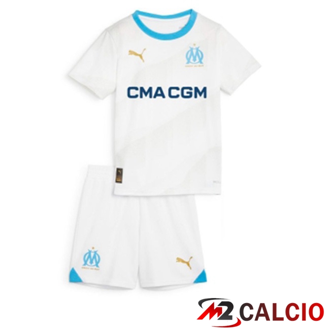 Maglie Calcio Marsiglia OM Bambino Prima Bianco 2023/2024