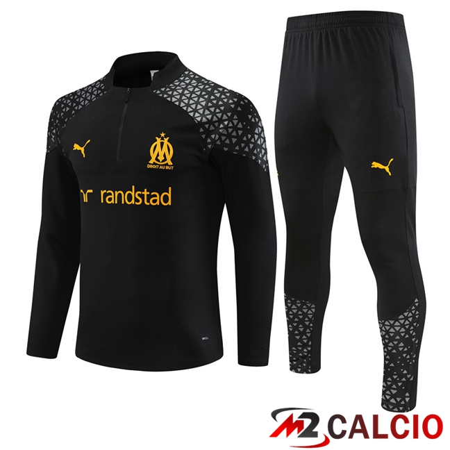 Insieme Tuta Calcio Marsiglia OM Nero 2023/2024