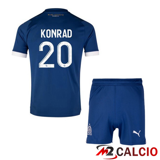 Maglie Calcio Marsiglia OM (KONRAD 20) Bambino Seconda Blu 2023/2024
