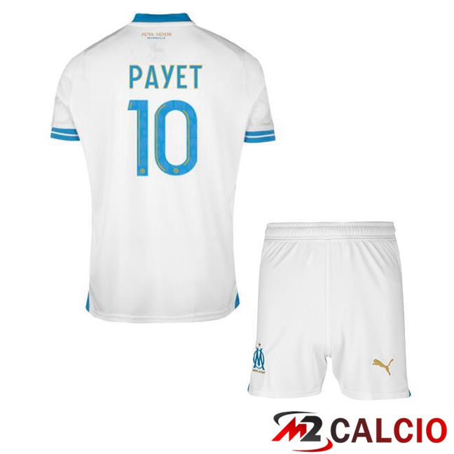 Maglie Calcio Marsiglia OM (PAYET 10) Bambino Prima Bianco 2023/2024