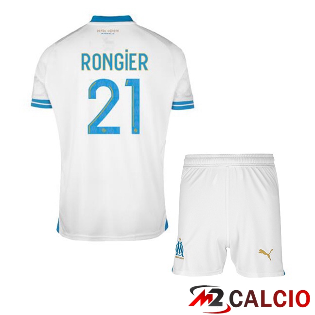 Maglie Calcio Marsiglia OM (RONGIER 21) Bambino Prima Bianco 2023/2024