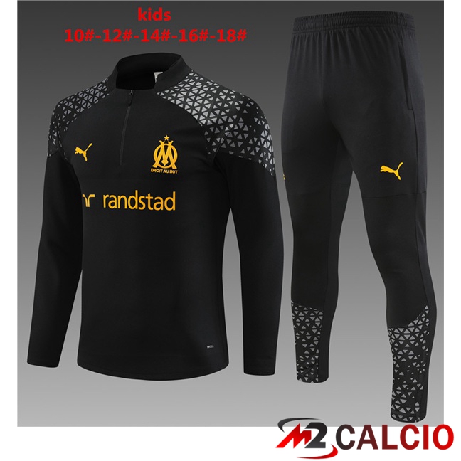 Insieme Tuta Calcio Marsiglia OM Bambino Nero 2023/2024