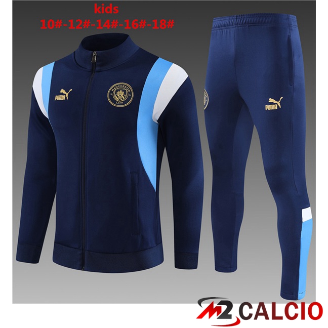 Insieme Tuta Calcio - Giacca Manchester City Bambino Blu Reale 2023/2024