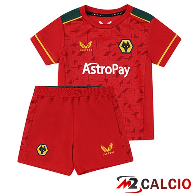 Maglie Calcio Wolves Bambino Seconda Rosso 2023/2024