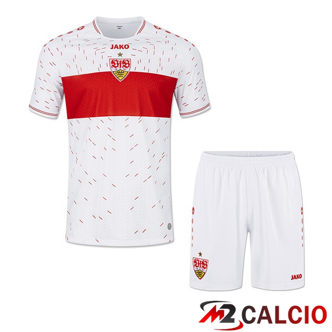 Maglie Calcio VfB Stuttgart Bambino Prima Bianco 2023/2024