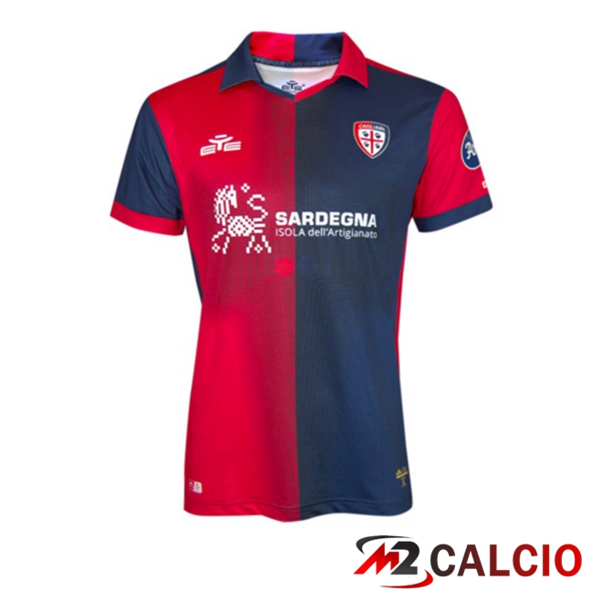 Maglie Calcio Cagliari Calcio Prima Rosso Blu 2023/2024