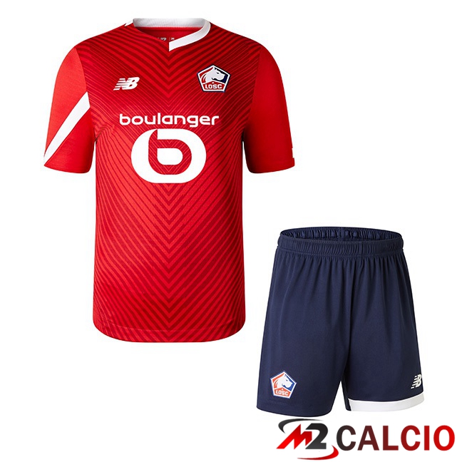 Maglie Calcio Lille OSC Bambino Prima Rosso 2023/2024
