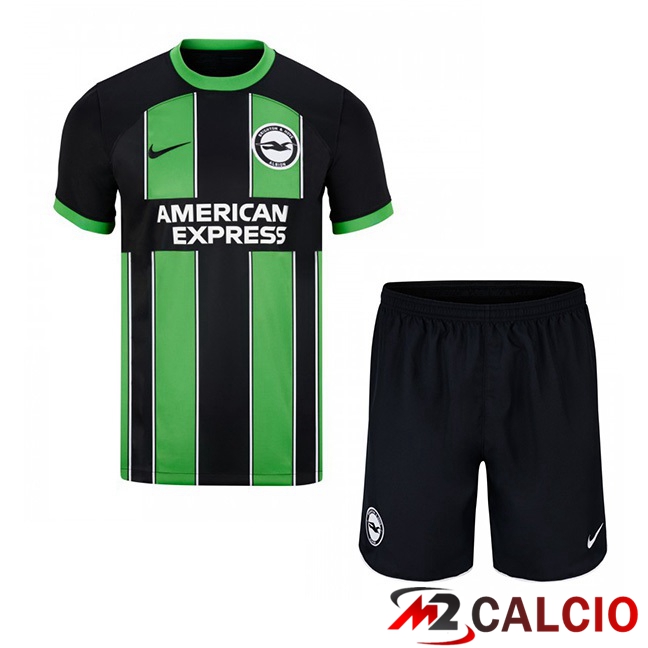 Maglie Calcio FC Brighton Bambino Seconda Verde Nero 2023/2024