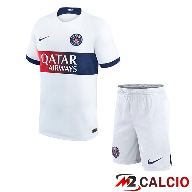 Maglie Calcio Paris PSG Bambino Seconda Bianco 2023/2024
