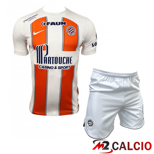 Maglie Calcio Montpellier HSC Bambino Seconda Bianco Arancia 2023/2024