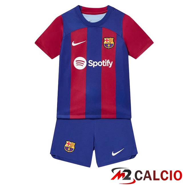 Maglie Calcio FC Barcellona Bambino Prima Blu Rosso 2023/2024