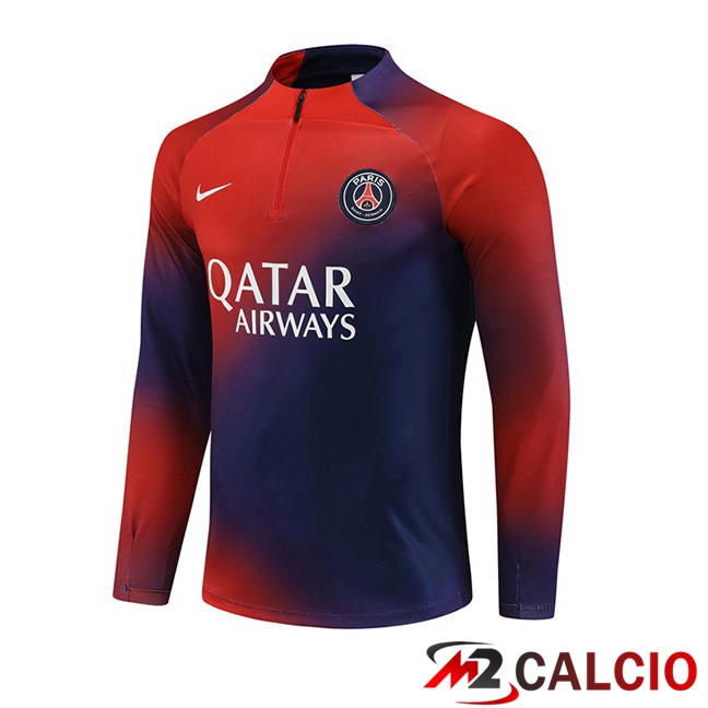 Felpa Allenamento Paris PSG Rosso Blu 2023/2024