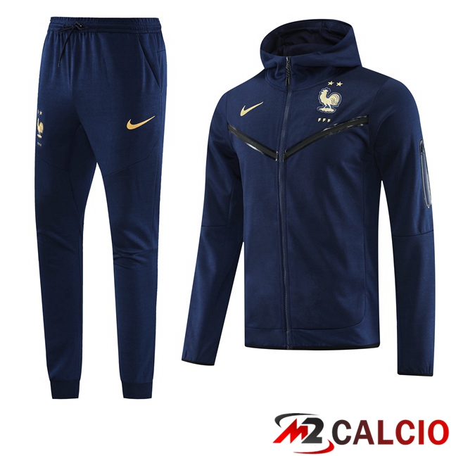 Insieme Giacca Con Cappuccio Tuta Francia Blu Reale 2023/2024