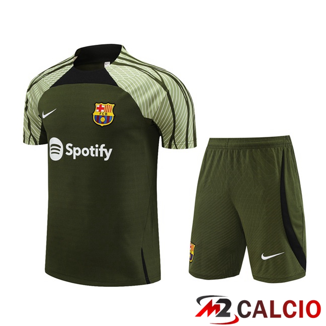 T Shirt Allenamento FC Barcellona + Pantaloncini Verde 2023/2024