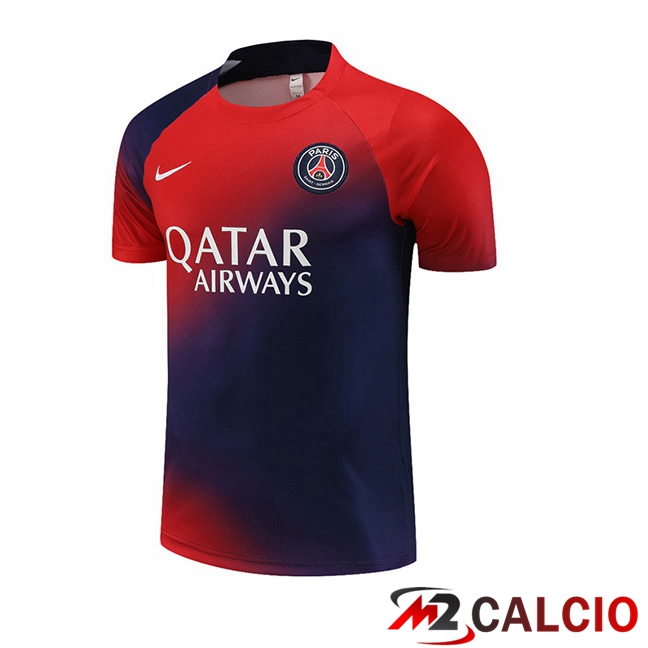 T Shirt Allenamento Paris PSG Blu Rosso 2023/2024