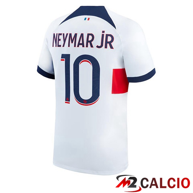 Maglie Calcio Paris PSG (Neymar Jr 10) Seconda Bianco 2023/2024