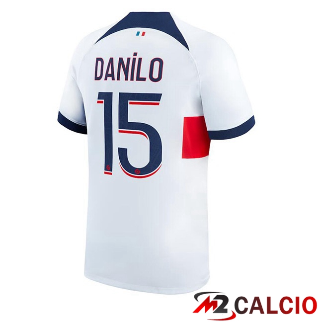 Maglie Calcio Paris PSG (Danilo 15) Seconda Bianco 2023/2024