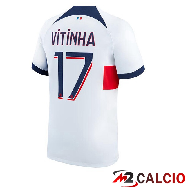 Maglie Calcio Paris PSG (Vitinha 17) Seconda Bianco 2023/2024