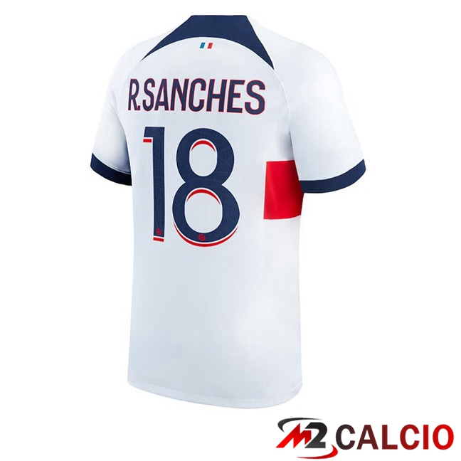 Maglie Calcio Paris PSG (R.Sanches 18) Seconda Bianco 2023/2024