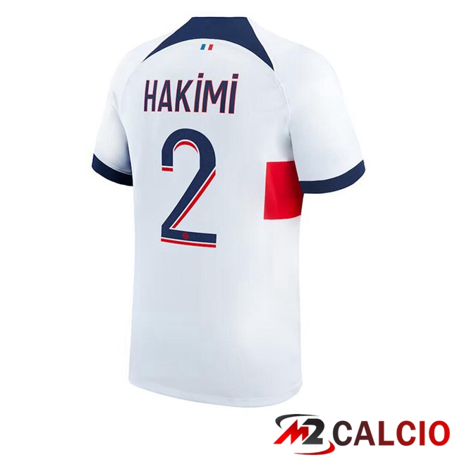 Maglie Calcio Paris PSG (Hakimi 2) Seconda Bianco 2023/2024