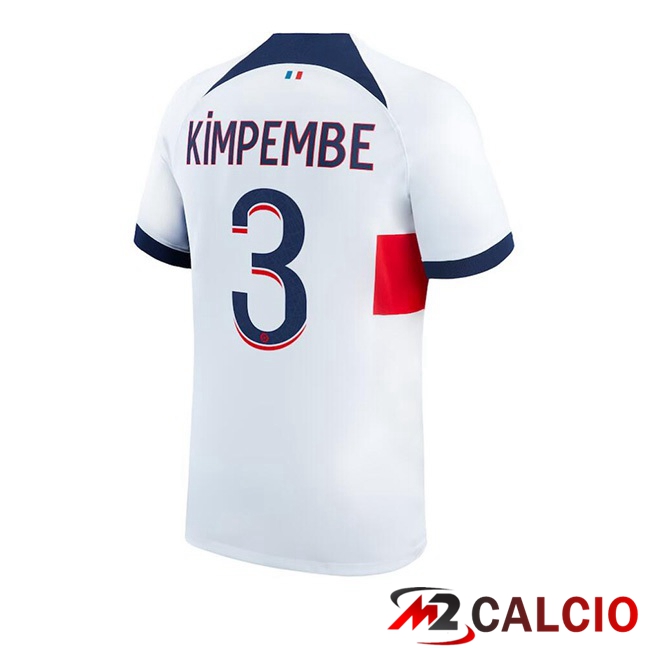 Maglie Calcio Paris PSG (Kimpembe 3) Seconda Bianco 2023/2024