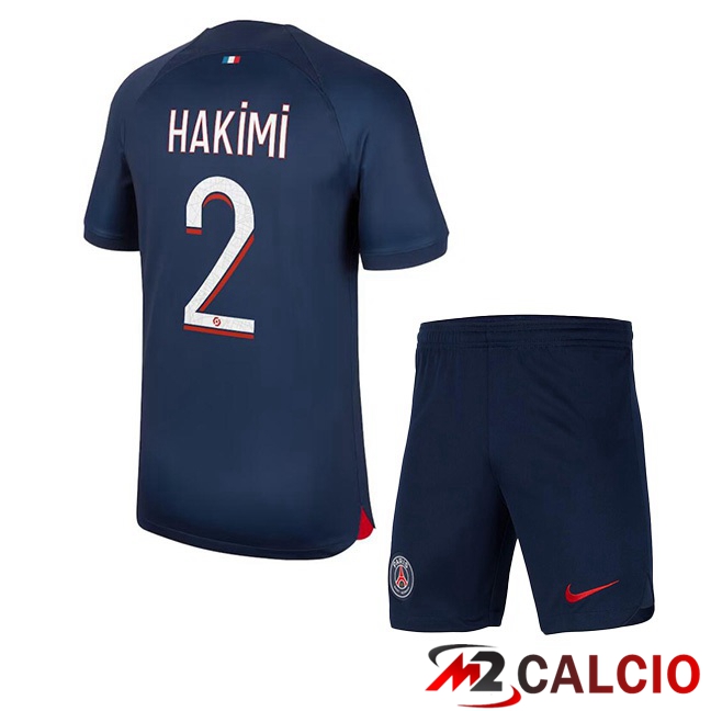Maglie Calcio Paris PSG (Hakimi 2) Bambino Prima Blu Reale 2023/2024