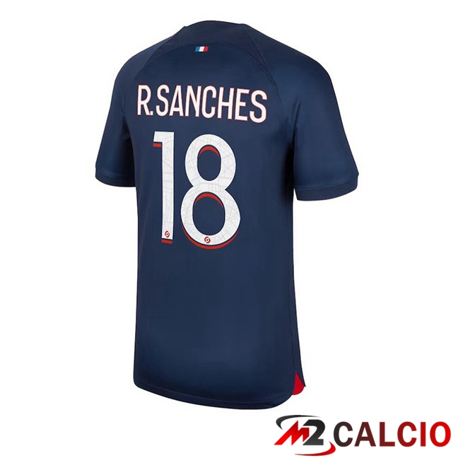Maglie Calcio Paris PSG (R.Sanches 18) Prima Blu Reale 2023/2024