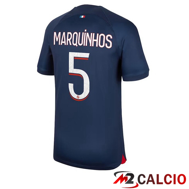 Maglie Calcio Paris PSG (Marquinhos 5) Prima Blu Reale 2023/2024