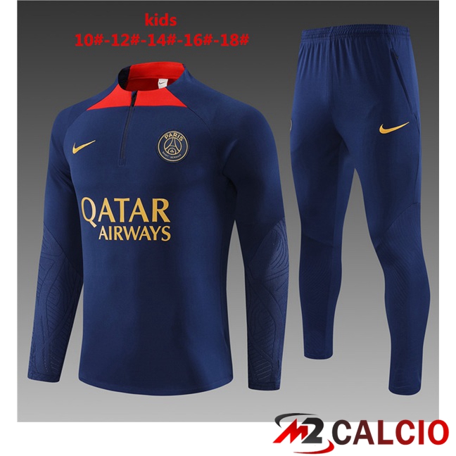 Insieme Tuta Calcio Paris PSG Bambino Blu Reale 2023/2024