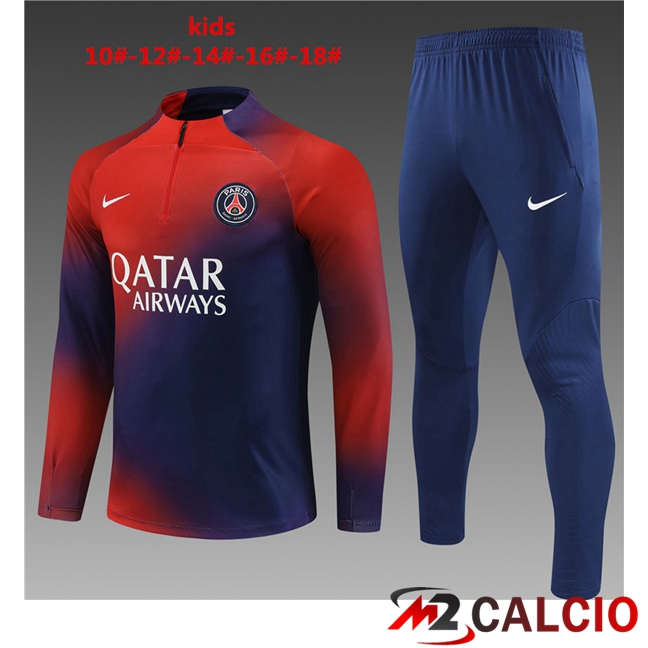 Insieme Tuta Calcio Paris PSG Bambino Blu Rosso 2023/2024
