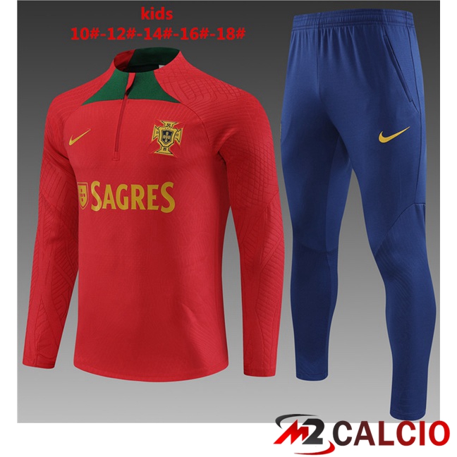 Insieme Tuta Calcio Portogallo Bambino Rosso 2023/2024
