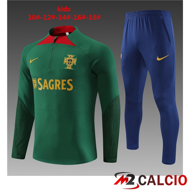 Insieme Tuta Calcio Portogallo Bambino Verde 2023/2024