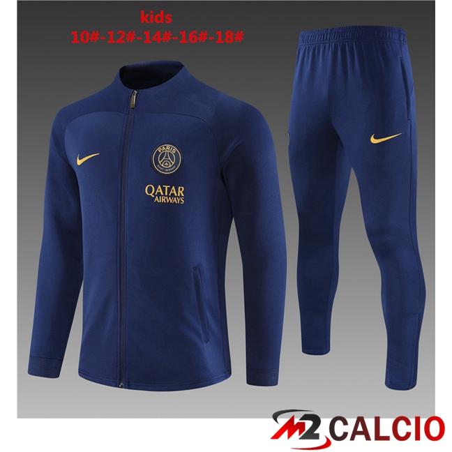 Insieme Tuta Calcio - Giacca Paris PSG Bambino Blu Reale 2023/2024