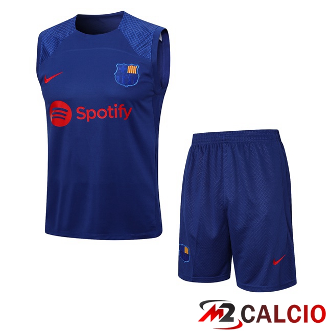 Canotta Calcio FC Barcellona + Pantaloncini Blu 2023/2024