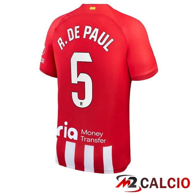 Maglie Calcio Atletico Madrid (R. De Paul 5) Prima Rosso 2023/2024