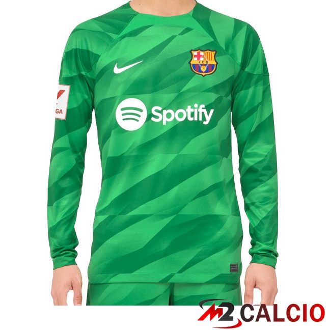Maglie Calcio FC Barcellona Portiere Manica Lunga Verde 2023/2024