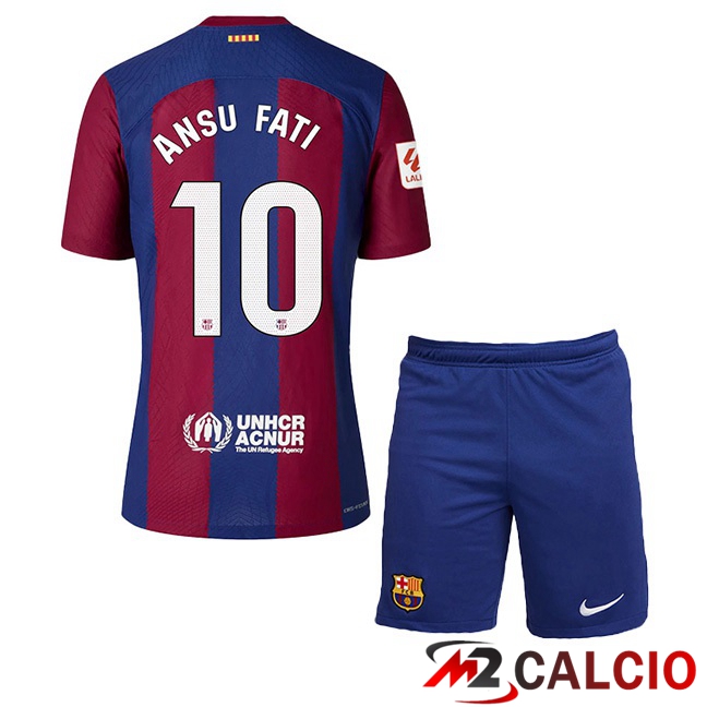 Maglie Calcio FC Barcellona (ANSU FATI 10) Bambino Prima Blu Rosso 2023/2024
