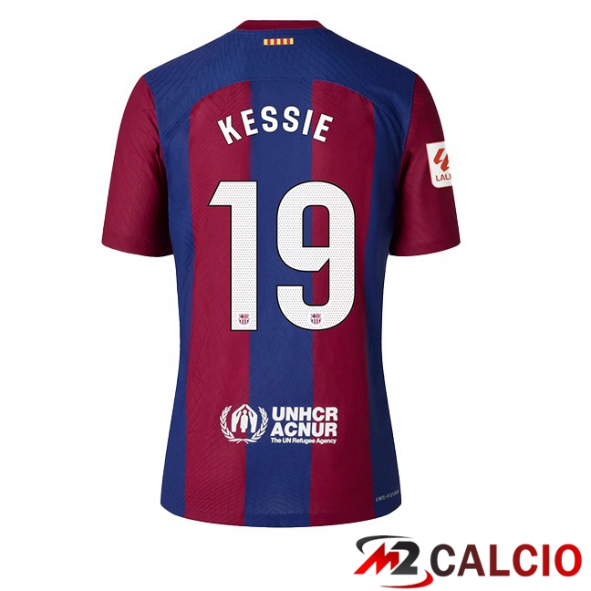 Maglie Calcio FC Barcellona (KESSIE 19) Prima Blu Rosso 2023/2024