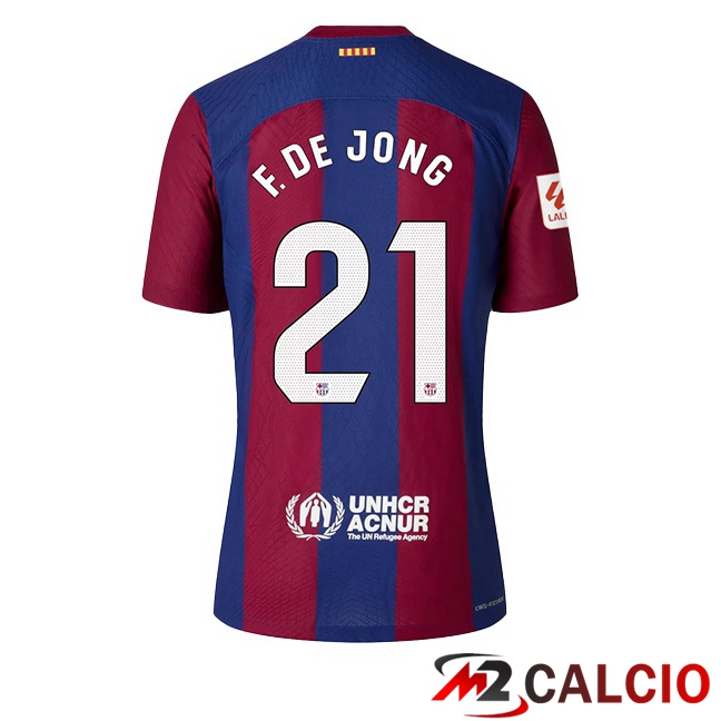 Maglie Calcio FC Barcellona (F. De JONG 21) Prima Blu Rosso 2023/2024