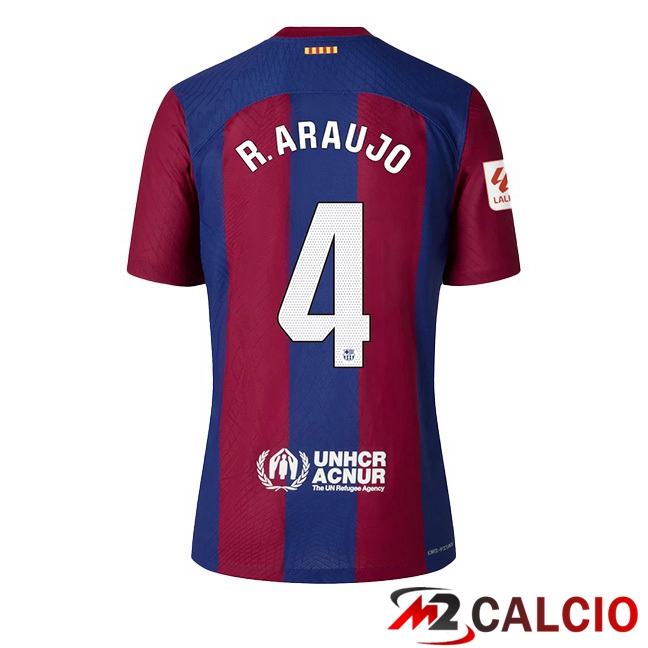 Maglie Calcio FC Barcellona (R. ARAUJO 4) Prima Blu Rosso 2023/2024