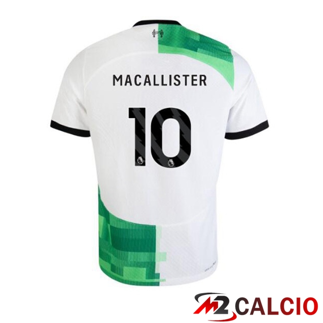 Maglie Calcio FC Liverpool (MAC ALLISTER 10) Seconda Bianco Verde 2023/2024